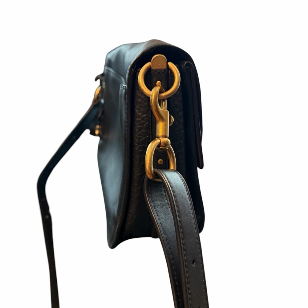 Coach Dreamer Shoulder Bag Black Leather Crossbody with Gold Accent - Picture 5 of 14